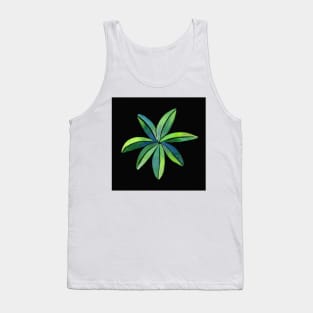 Tropical Umbrella Plant Modern Watercolor Illustration with a black background Tank Top